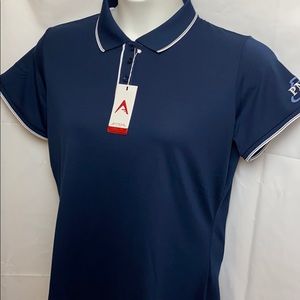New Antigua ladies navy blue polo shirt size Large